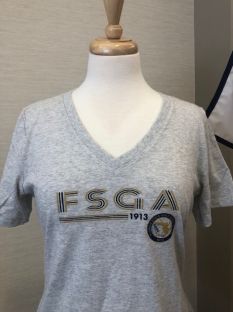 Picture of Under Armour Wmns V-Neck Tee Shirt - Grey Heather  (1)