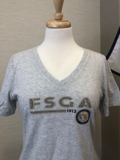 Picture of Under Armour Wmns V-Neck Tee Shirt - Grey Heather  (1)