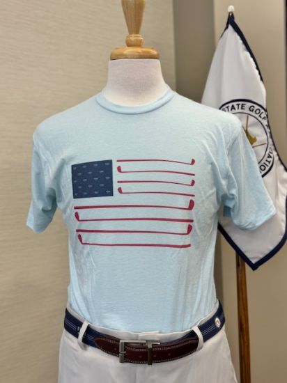 Picture of FSGA American Flag tee shirt - Light Blue (2)